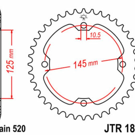 Corona trasera JT SPROCKETS 520 acero ST 1857