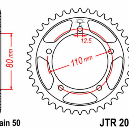 Corona JT SPROCKETS acero estándar 2010 - Paso 530