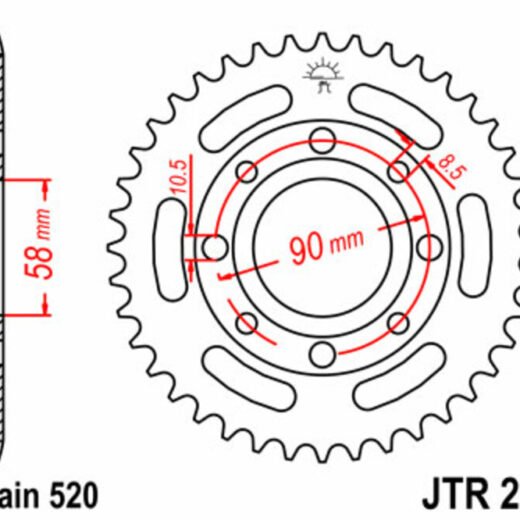 Corona trasera JT SPROCKETS 520 acero ST 279