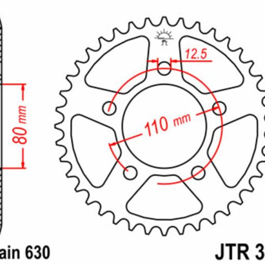 Corona JT 336 de acero con 35 dientes
