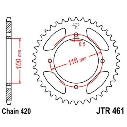 Corona JT 461 de acero con 48 dientes