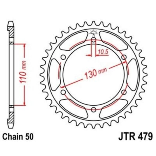 Corona trasera JT SPROCKETS 530 Zinc ST 479