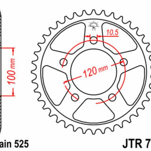 Corona JT SPROCKETS acero estándar 702 - Paso 525