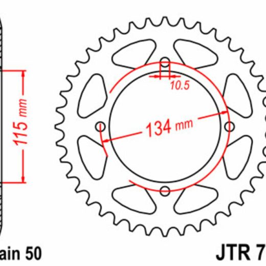Corona JT SPROCKETS acero estándar 718 - Paso 530
