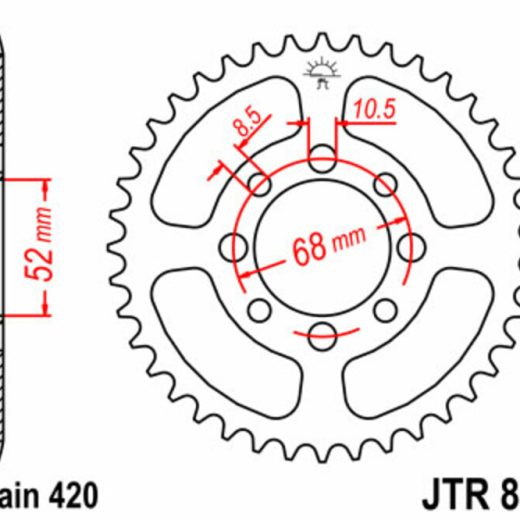 Corona JT SPROCKETS acero estándar 801 - Paso 420