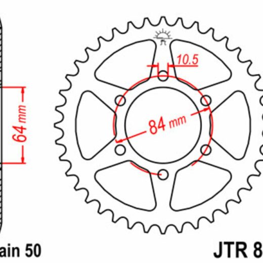 Corona JT 814 de acero con 42 dientes