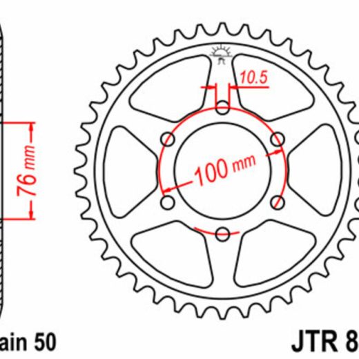 Corona JT SPROCKETS acero estándar 816 - Paso 530