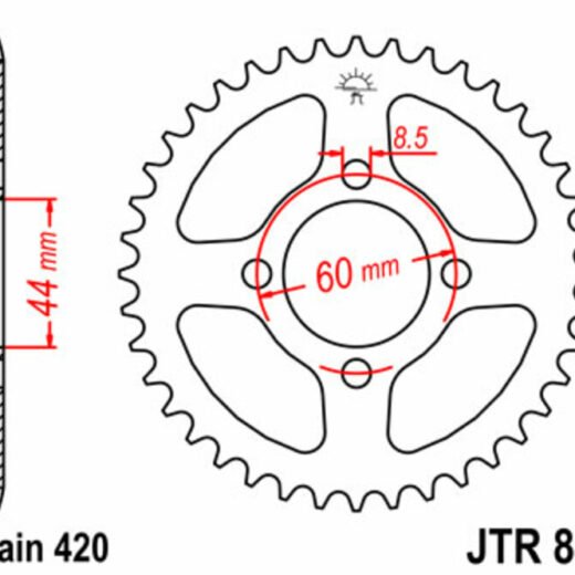 Corona trasera JT SPROCKETS 420 acero ST 832