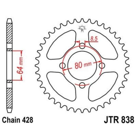 Corona JT 838 de acero con 39 dientes