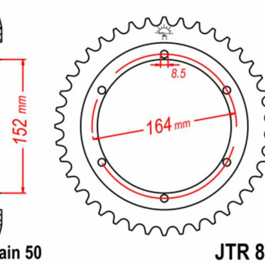 Corona JT SPROCKETS acero estándar 841 - Paso 530