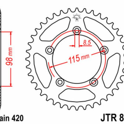 Corona JT SPROCKETS acero estándar 894 - Paso 420