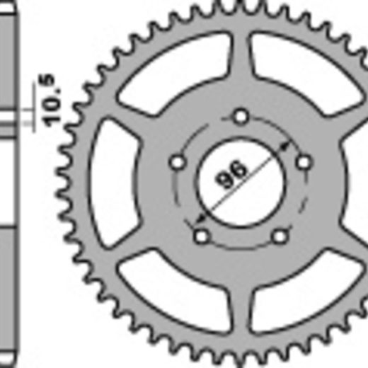 Corona PBR acero C45 estándar 254 - 520