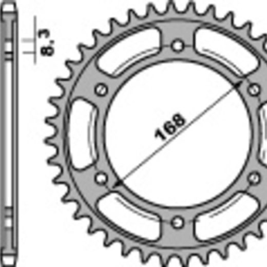 Corona PBR acero C45 estándar 4550 - 525