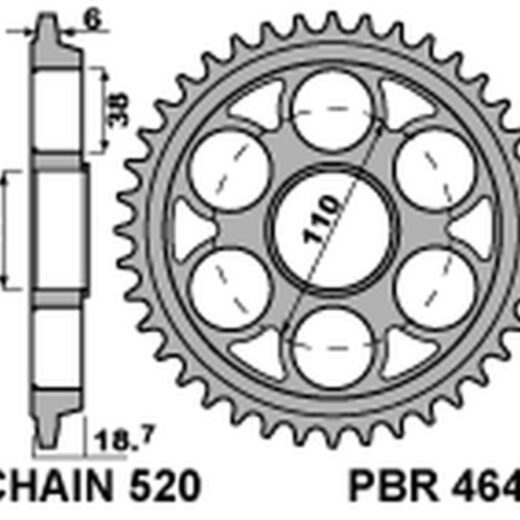 Corona trasera PBR 520 aluminio UL HA 4640