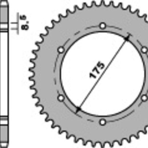 Corona PBR acero C45 estándar 844 - 428