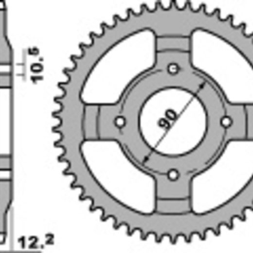 Corona PBR acero C45 estándar 273 - 428