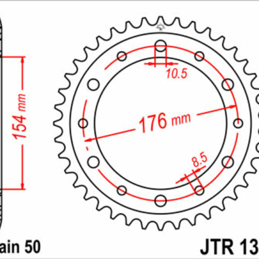 Corona trasera JT SPROCKETS 525 acero ST 1340