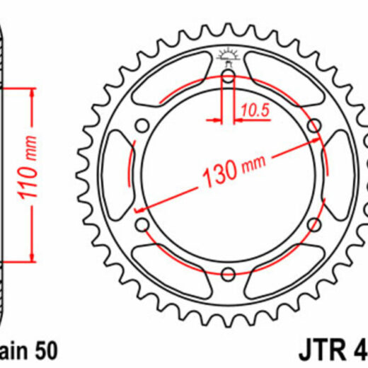Corona trasera JT SPROCKETS 530 acero ST 479