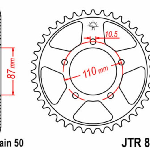 Corona JT SPROCKETS acero estándar 829 - Paso 530