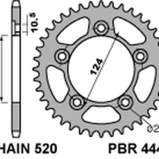 Corona PBR acero C45 estándar 4444 - 520