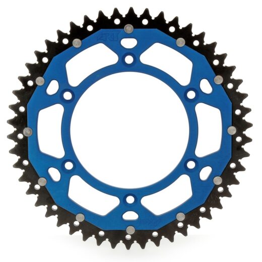 Corona ART doble compuesto (aluminio/acero) ultraligera autolimpiable - 48 dientes, paso 520, Azul