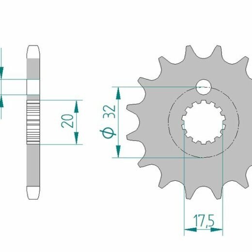 AFAM FR SPROC 428 STEEL ST 85200, 16