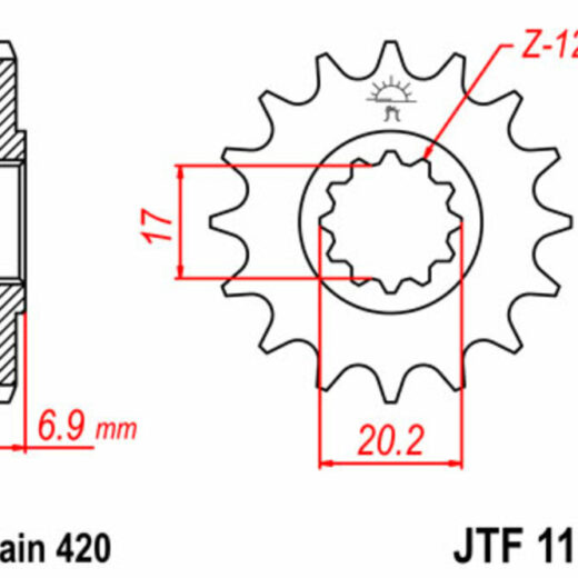 Piñón delantero JT SPROCKETS 420 acero ST 1120 10 dientes
