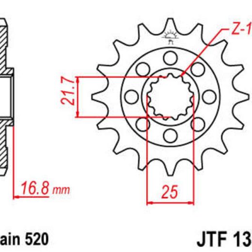Piñón JT SPROCKETS acero estándar 1373 - Paso 520