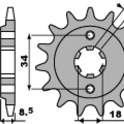Piñón PBR acero estándar 2076 - 520