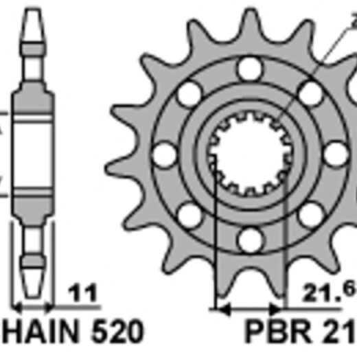 Piñón PBR acero estándar 2172 - 520