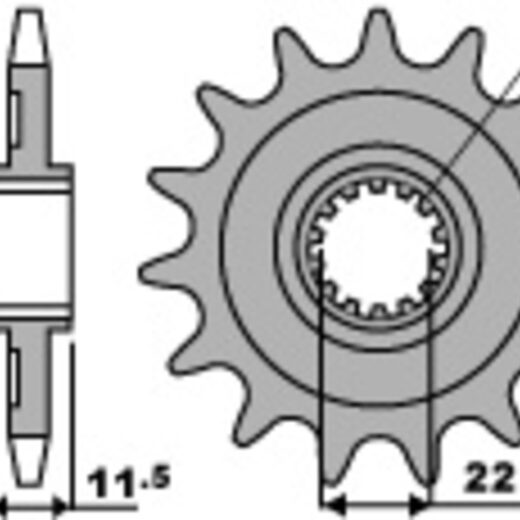 Piñón PBR acero estándar 2207 - 520