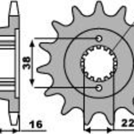 Piñón PBR acero estándar 2222 - 525