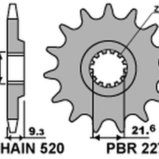 Piñón PBR acero estándar 2273 - 520