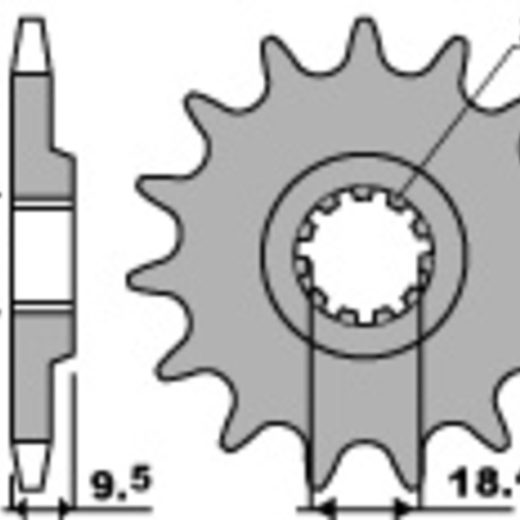Piñón PBR acero estándar 334 - 520