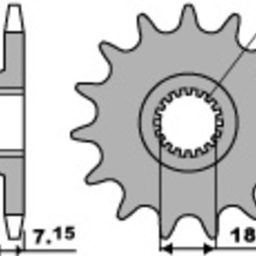 Piñón PBR acero estándar 432 - 520