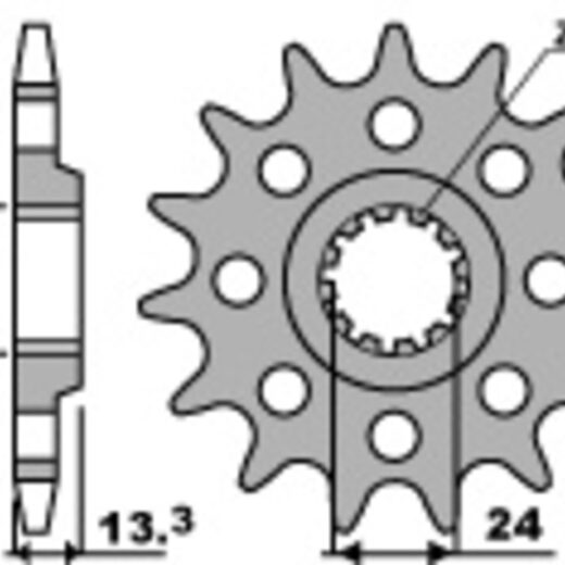 Piñón PBR acero estándar 522 - 630