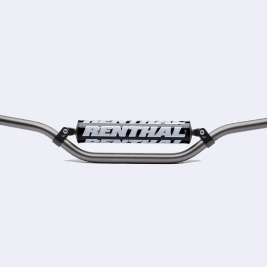 Manillar Renthal motocross CR alto titanio con protector negro