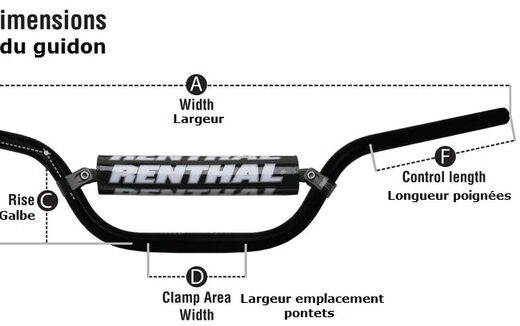 Manillar Renthal Twinwall alto rojo con protector
