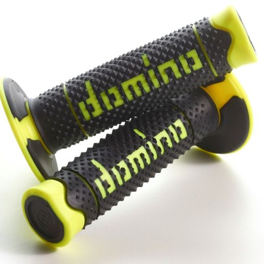 Puños DOMINO FULL GRIP A260 color negro / amarillo fluor