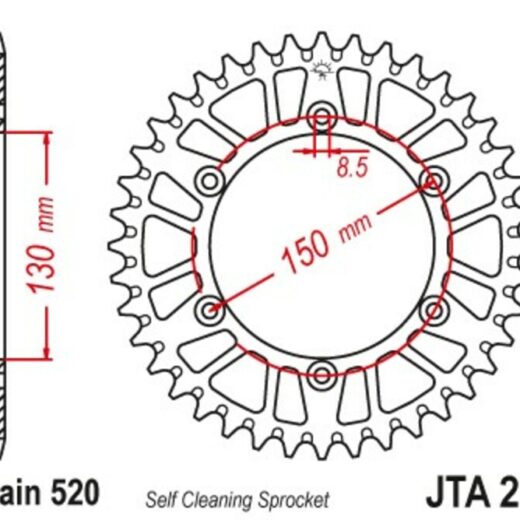 Corona JT SPROCKETS aluminio negro ultraligero 251 - 520
