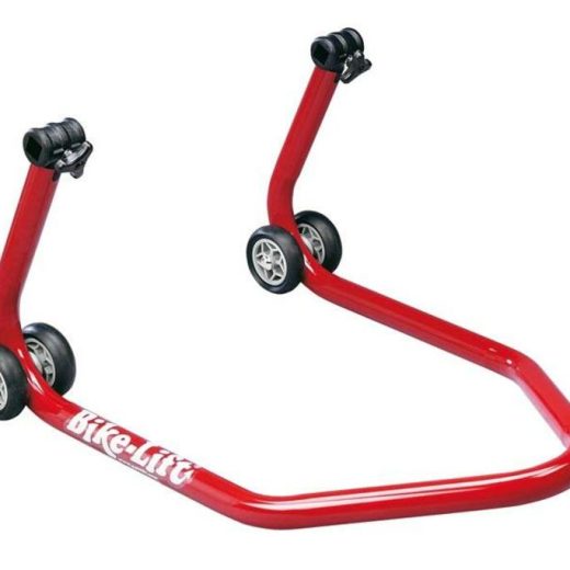Caballete trasero BIKE LIFT universal rojo con soportes de goma en "L"- RS -17