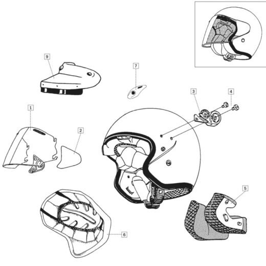 ARAI AIRWING SHELL BLK, 86-88