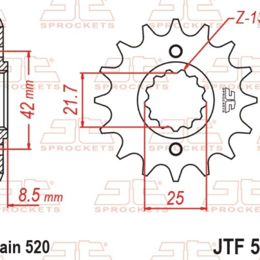 Piñón con goma anti-ruido JT SPROCKETS acero 516 - 520