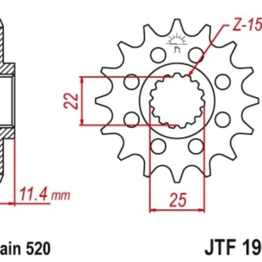 Piñón con goma anti-ruido JT SPROCKETS acero 1902 - 520