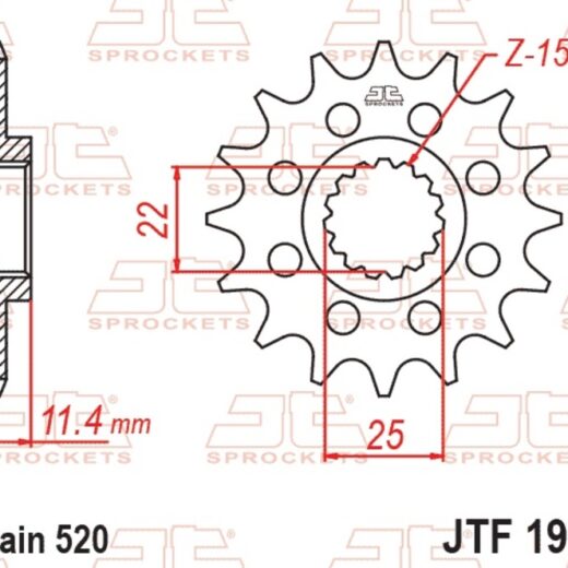 Piñón con goma anti-ruido JT SPROCKETS acero 1902 - 520