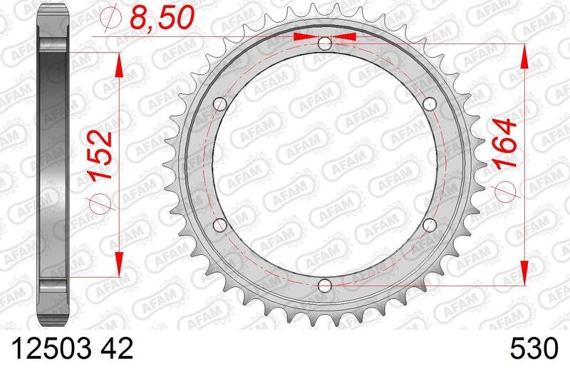 AFAM RR SPROC 530 STEEL ST 12503,
