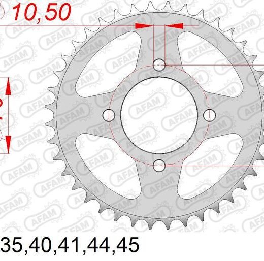 AFAM RR SPROC 530 STEEL ST 16400,
