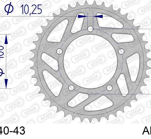 Corona trasera AFAM 525 aluminio UL HA 36807