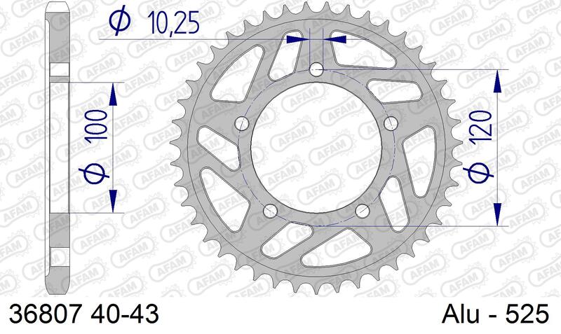 Corona trasera AFAM 525 aluminio UL HA 36807
