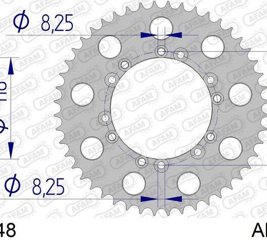 Corona trasera AFAM 520 aluminio UL HA 93321